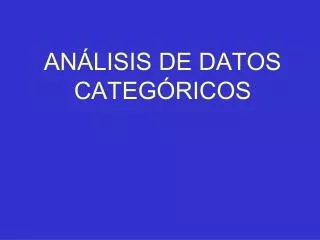 an lisis de datos categ ricos