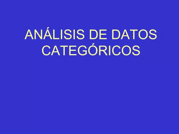 an lisis de datos categ ricos