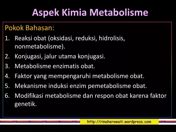 aspek kimia metabolisme