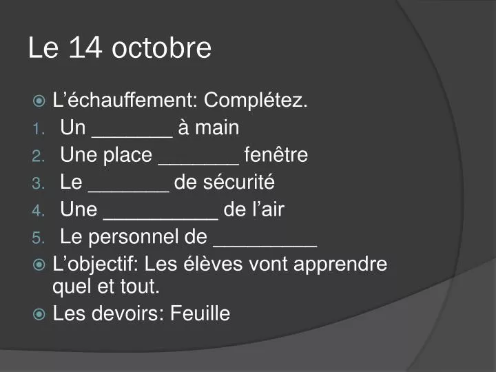 le 14 octobre