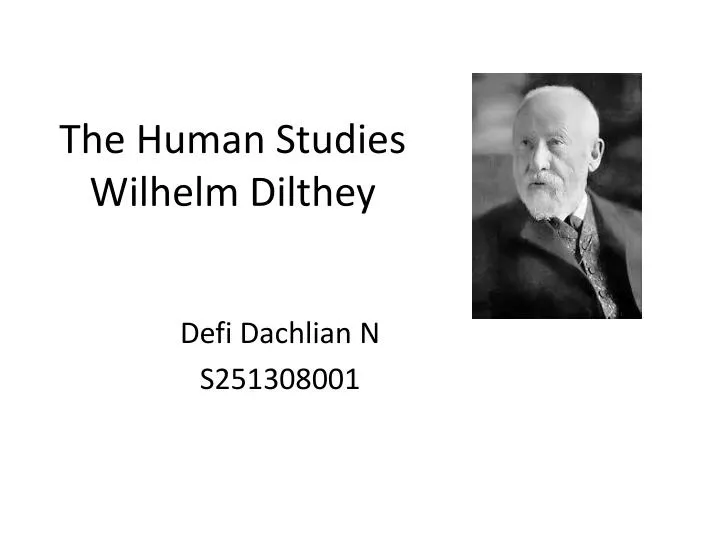 the human studies wilhelm dilthey