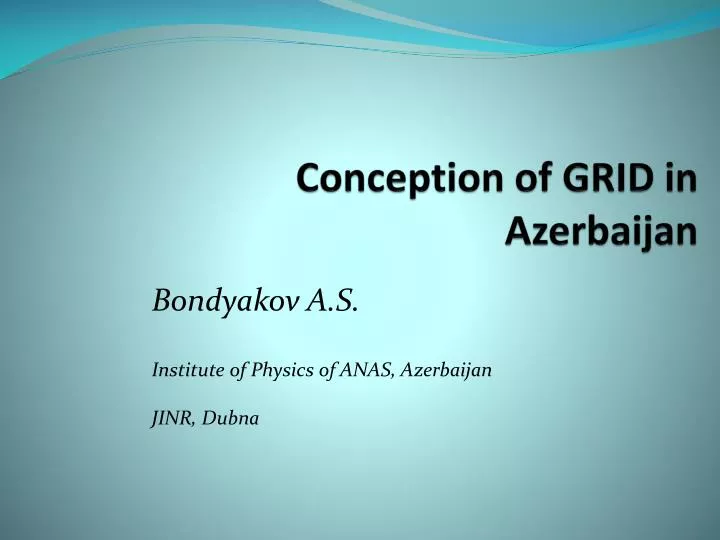 conception of grid in azerbaijan