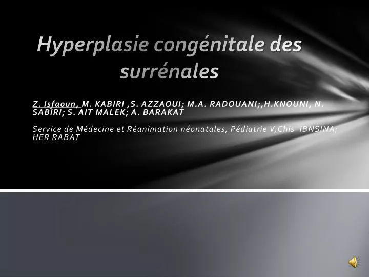 hyperplasie cong nitale des surr nales