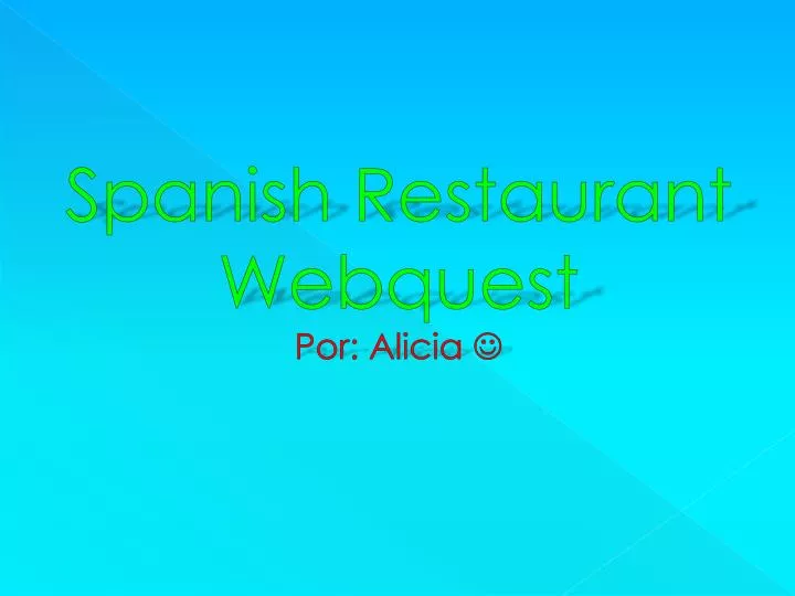 spanish restaurant webquest por alicia