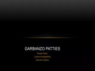 Garbanzo Patties