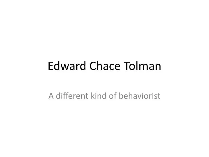 edward chace tolman