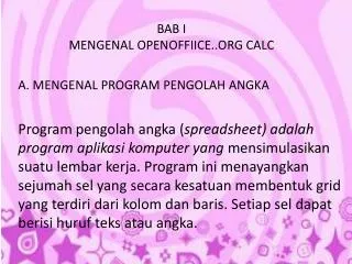 bab i mengenal openoffiice org calc