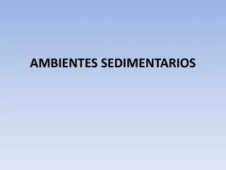 ambientes sedimentarios