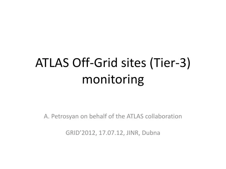 atlas off grid sites tier 3 monitoring