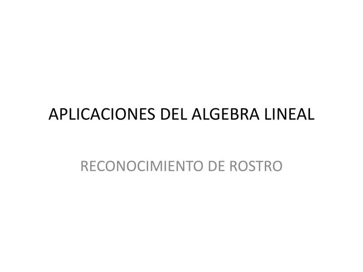 aplicaciones del algebra lineal