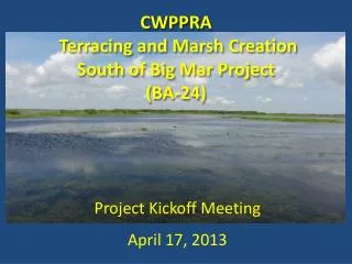 CWPPRA Terracing and Marsh Creation South of Big Mar Project (BA-24)
