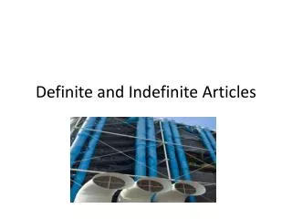 definite and indefinite articles