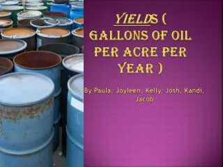 Yield s ( Gallons of oil per acre per year )