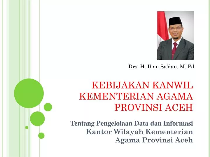 kebijakan kanwil kementerian agama provinsi aceh