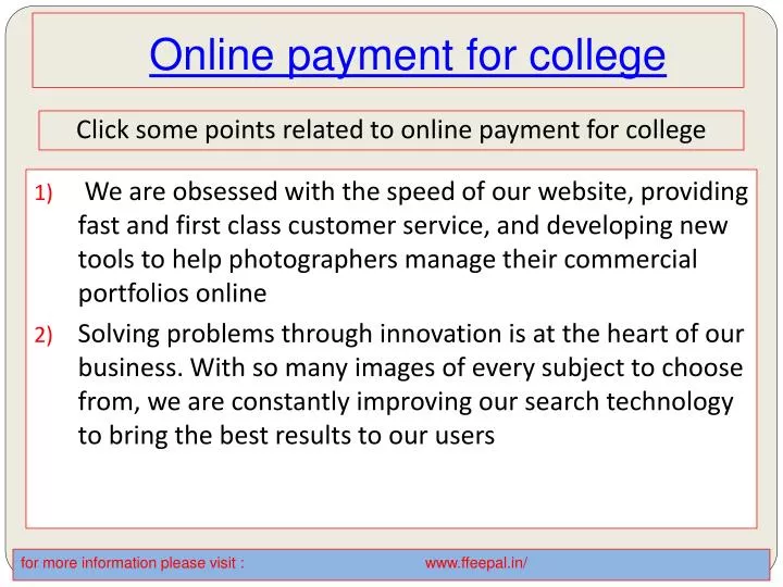 online payment for college