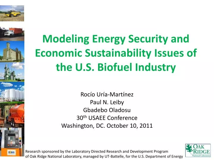 modeling energy security and economic sustainability issues of the u s biofuel industry