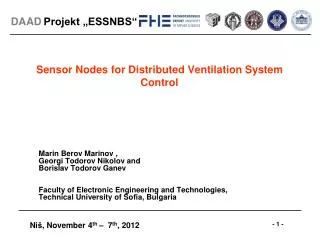 Sensor Nodes for Distributed Ventilation System Control