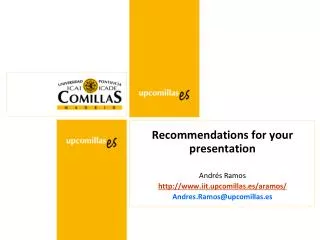 Recommendations for your presentation
