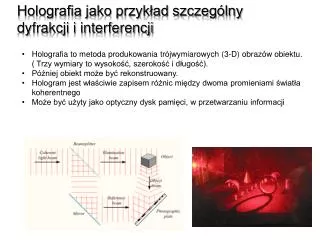 Holografia jako przykład szczególny dyfrakcji i interferencji