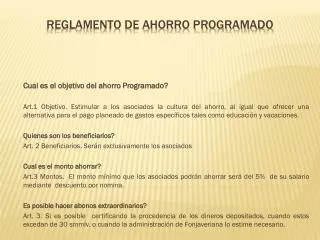 reglamento de ahorro programado