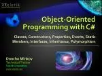 Object-Oriented Programming with C# - slide 1
