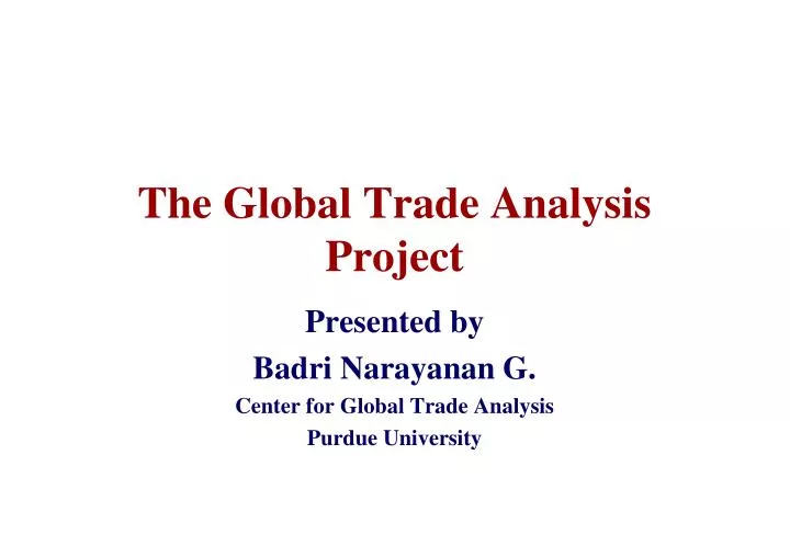 the global trade analysis project