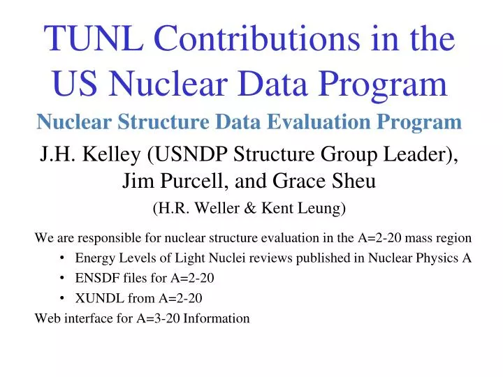 tunl contributions in the us nuclear data program
