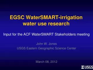 EGSC WaterSMART -irrigation water use research