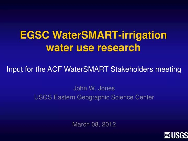 egsc watersmart irrigation water use research