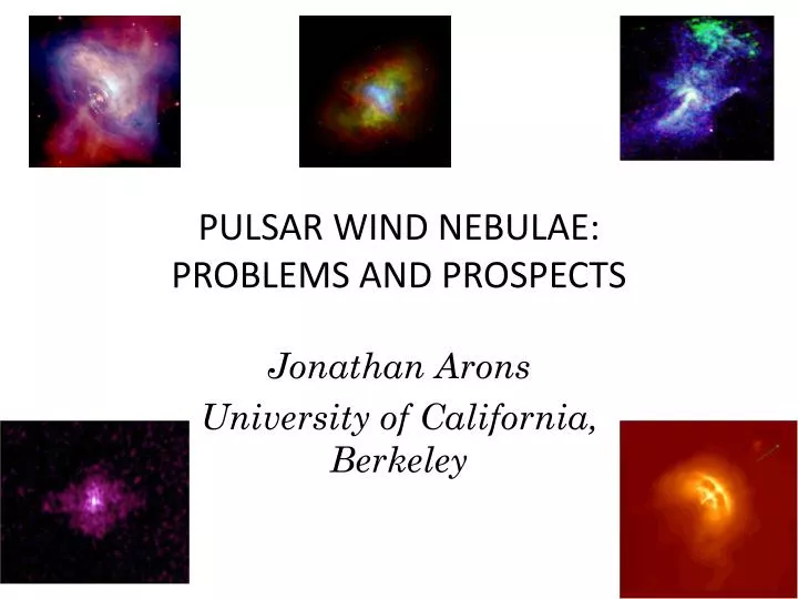 pulsar wind nebulae problems and prospects