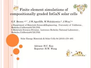 Finite element simulations of compositionally graded InGaN solar cells