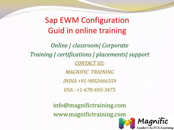 sap ewm configuration guid in online training