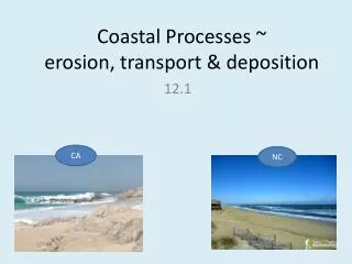 Coastal Processes ~ erosion, transport &amp; deposition