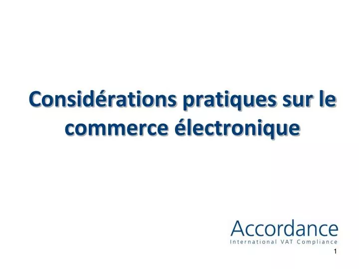 consid rations pratiques sur le commerce lectronique