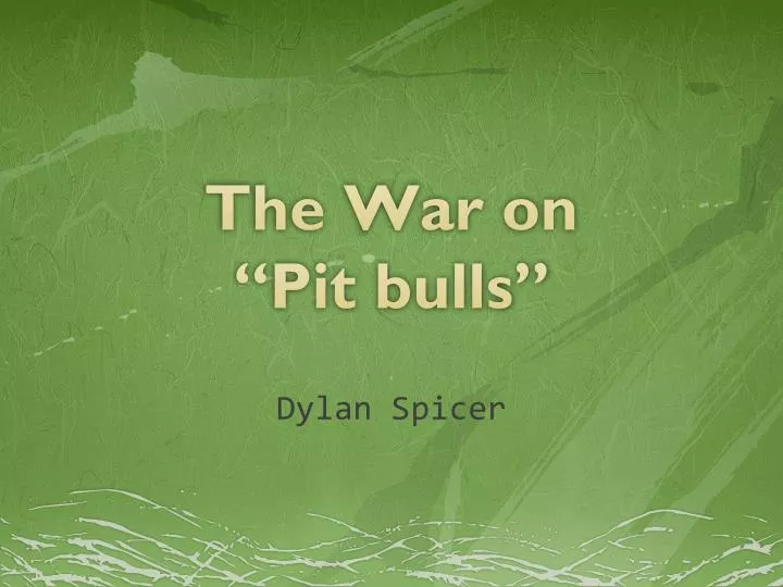the war on pit bulls