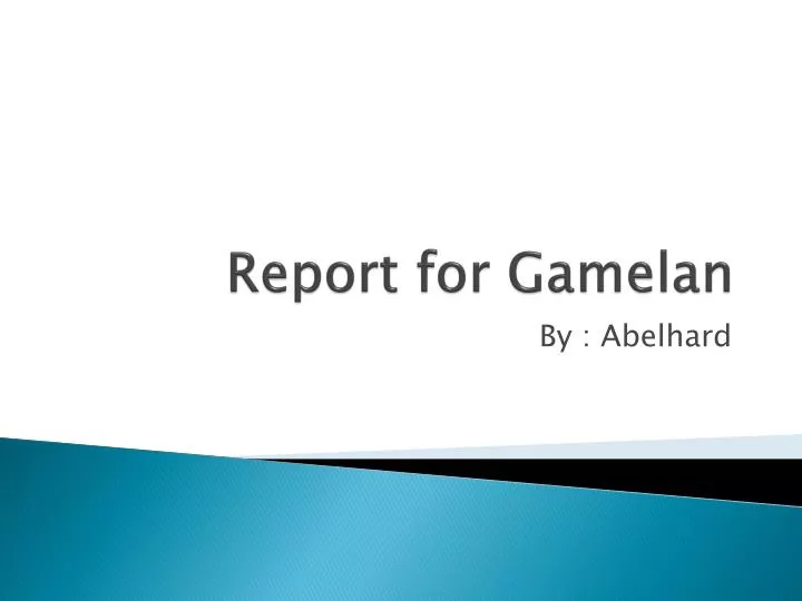 report for gamelan