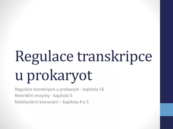 regulace transkripce u prokaryot