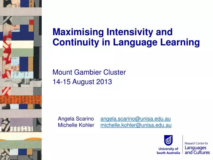 maximising intensivity and continuity in language learning