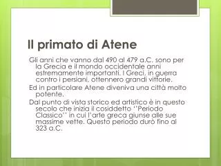 il primato di atene