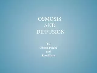 osmosis and diffusion