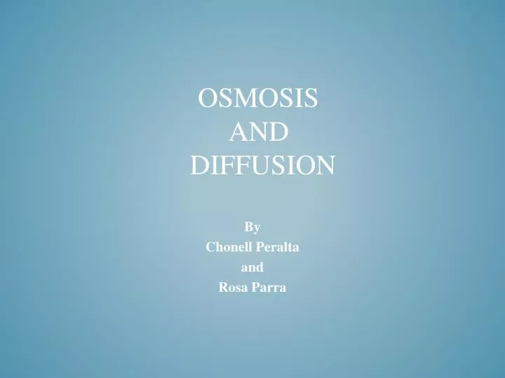 osmosis and diffusion