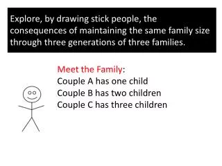 Meet the Family : Couple A has one child C ouple B has two children C ouple C has three children