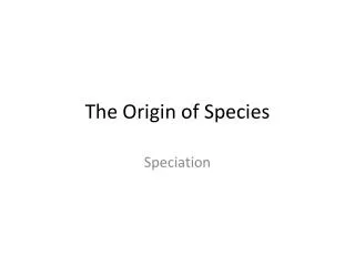 the origin of species