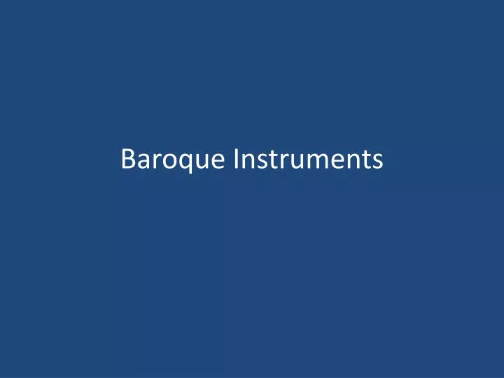 baroque instruments