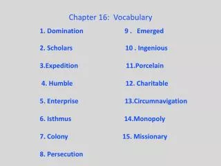 Chapter 16: Vocabulary