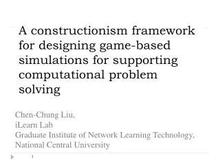 Chen-Chung Liu, iLearn Lab Graduate Institute of Network Learning Technology,