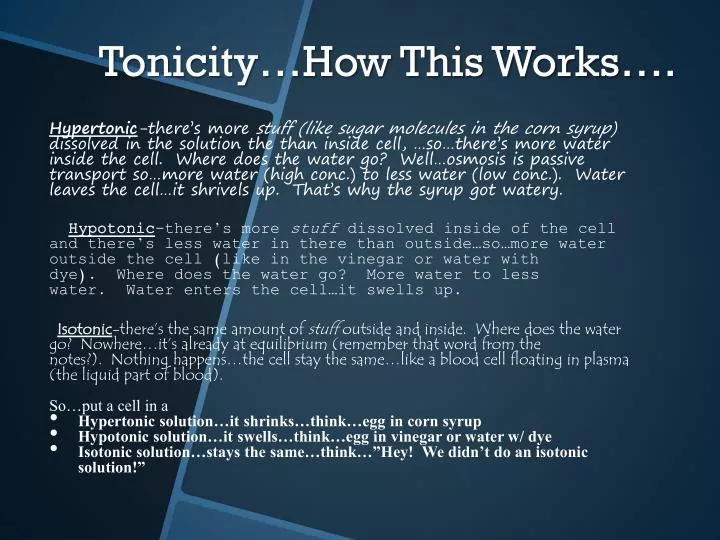 tonicity how this works