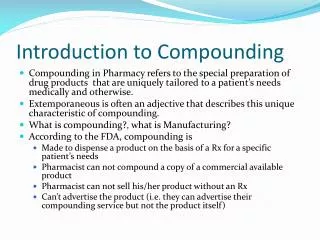 Introduction to Compounding