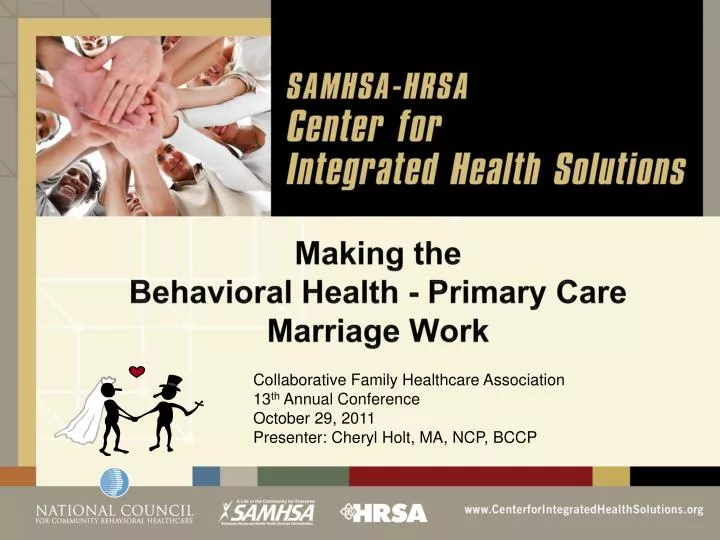 making the behavioral health primary care marriage work