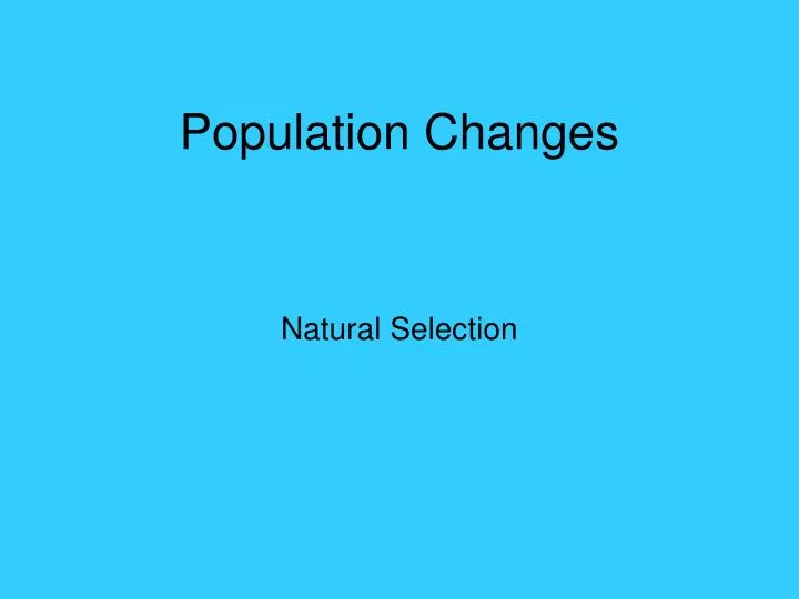 population changes